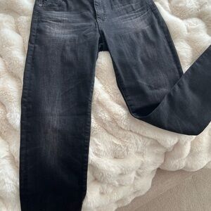 Ag Adriano Goldschmied Black Straight Leg Jeans
